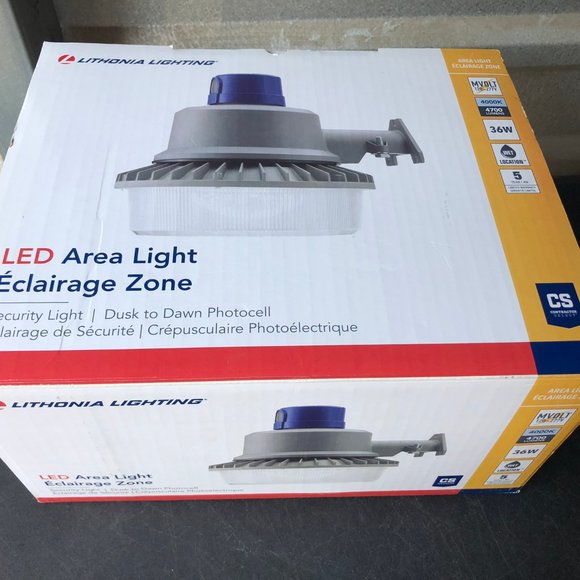 Lithonia Lighting 36W 4700-Lumen Gray Hardwired LED Photocell Outdoor Area Light - Picture 2 of 2